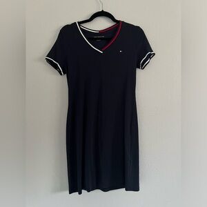 Tommy Hilfiger Striped V-Neck T-Shirt Dress